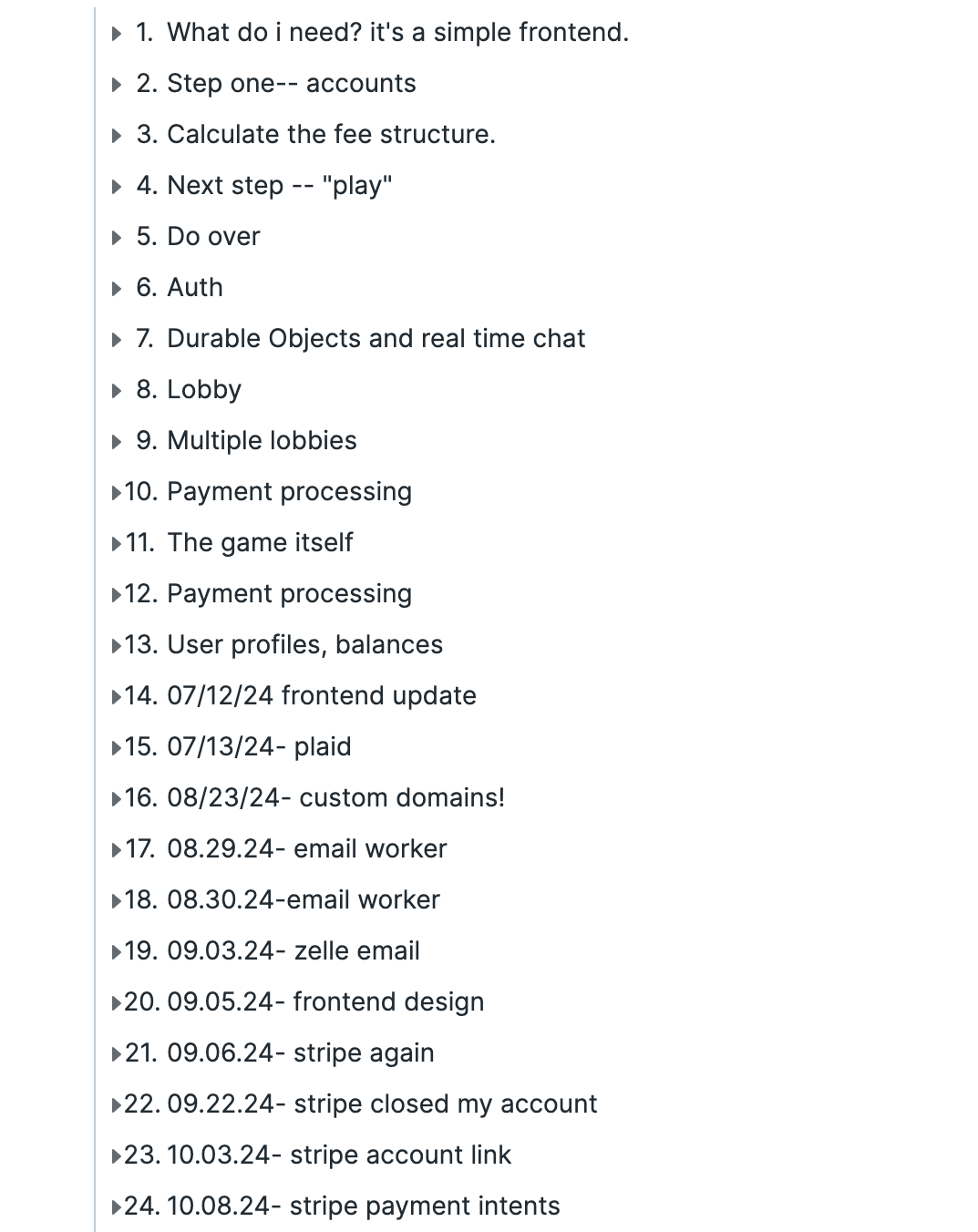 Project timeline part 1